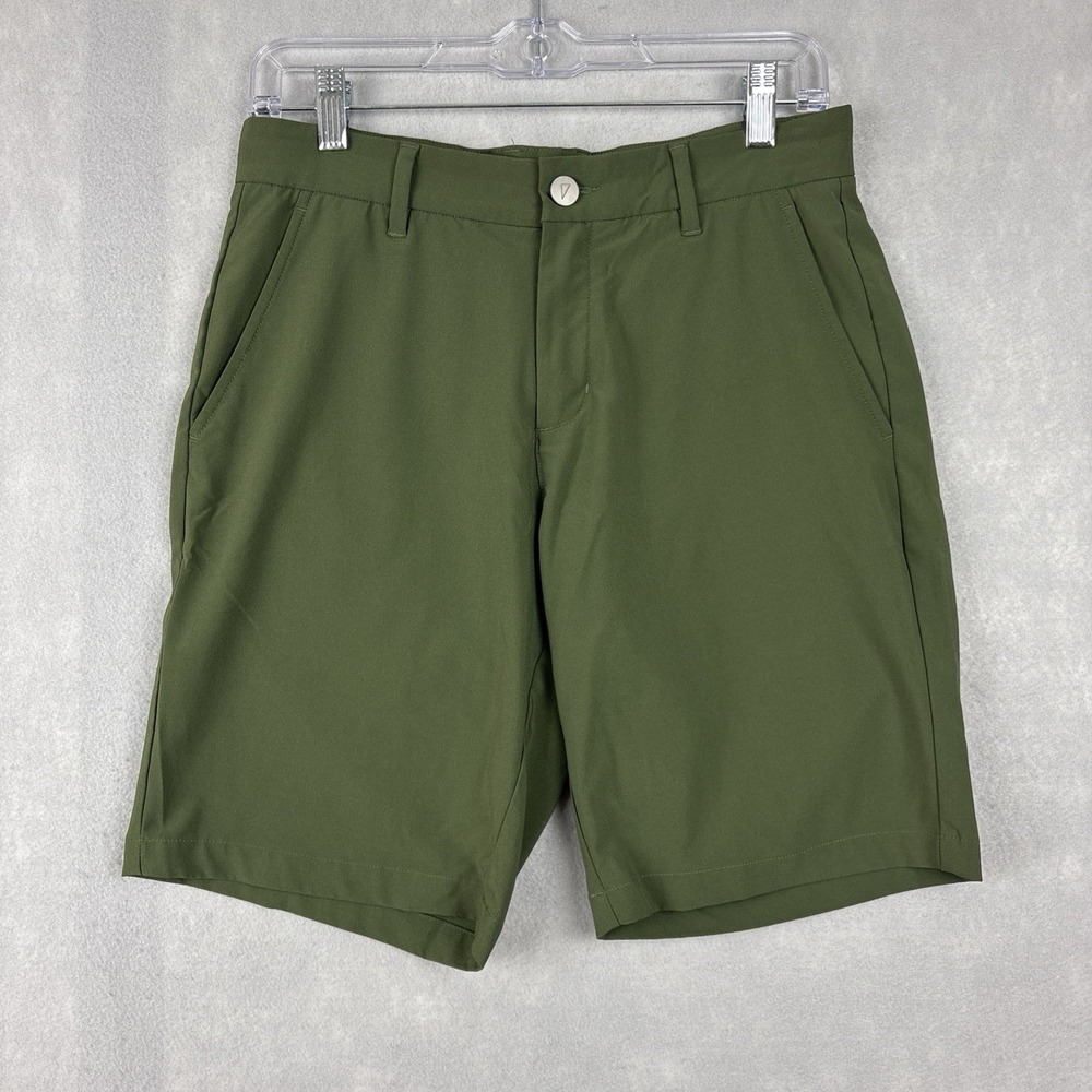 Primo Golf Shorts Mens 30x9 Green Performance Stretch Chino Casual Preppy